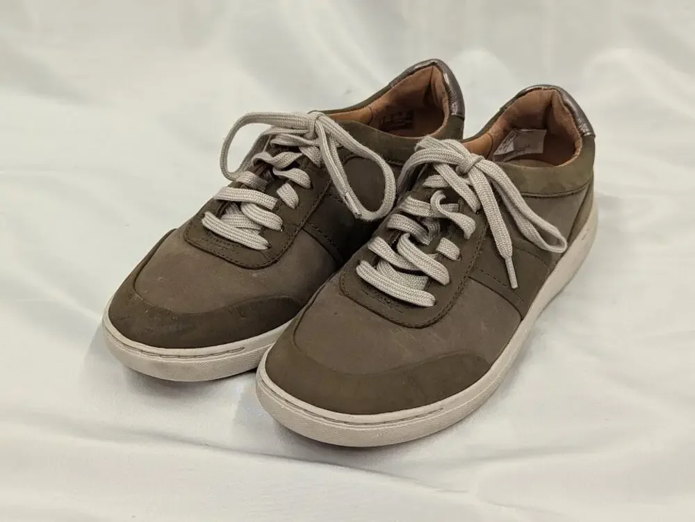Clarks Nalle Fern Sneakers Women's 6.5M Brown Tan Combi Nubuck Shoes